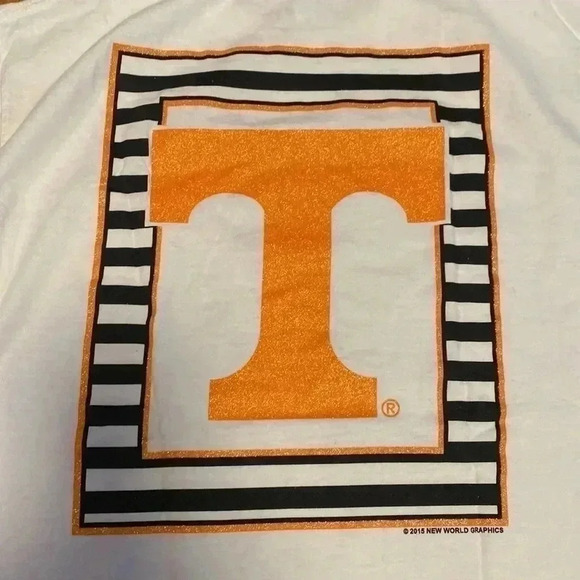 Woman’s Tennessee White & Orange Short Sleeve, Medium Shirt With Sparkle Design. - Picture 3 of 10